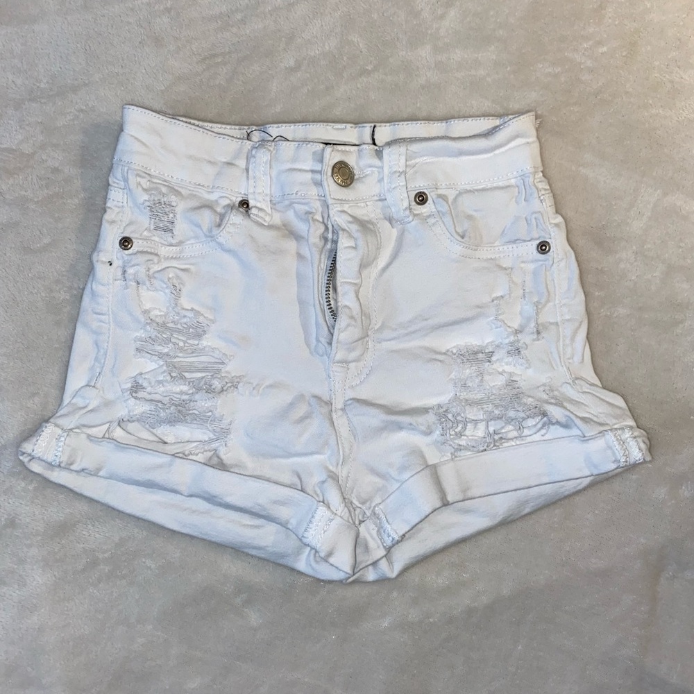 White Jean Shorts